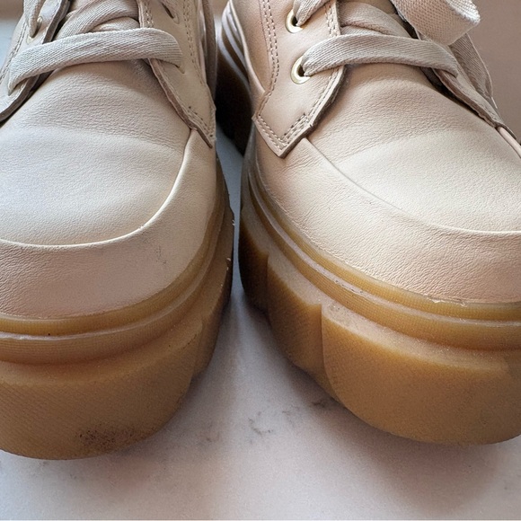 Sorel Cream Leather Women's Sneakers with Tan Sole - Picture 3 of 6